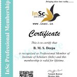 Reviewer of InSc – International Journal of Basic and Applied Sciences during June 2021.