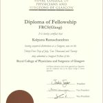 Awarded FRCS (Glasgow) by Royal College of Physicians & Surgeons, Glasgow, USA, 2020