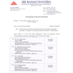 Ex officio member- University academic council, SRIHER