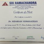 Dr Hema Sudhakar Gold Medal