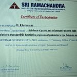 Certificate of appreciation for the Adhoc grant receviced from ICMR