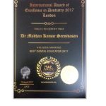 Best Educator Award From World Dental Council, United Kingdom