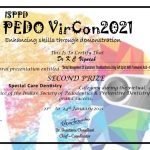 Best Paper Award (Second Prize) under special care dentistry – ISPPD PedoVircon (2021)