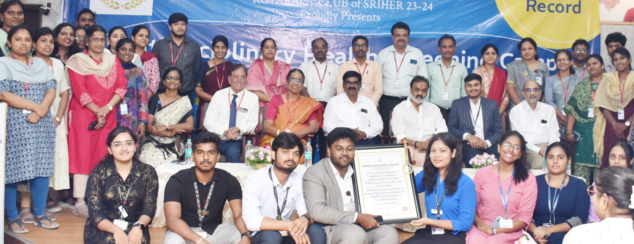 SRIHER CONDUCTS WORLD RECORD HEALTH CAMP FOR SCHOOL CHILDREN
