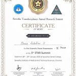 2nd best scientific research e-poster in the 5th Star Summit, SDC.