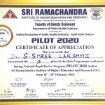 Team member of the quiz team winning 2nd place at Pilot, SRIHER