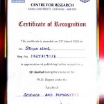Certificate of Reoginition