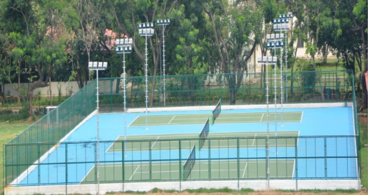 Tennis court aerial view