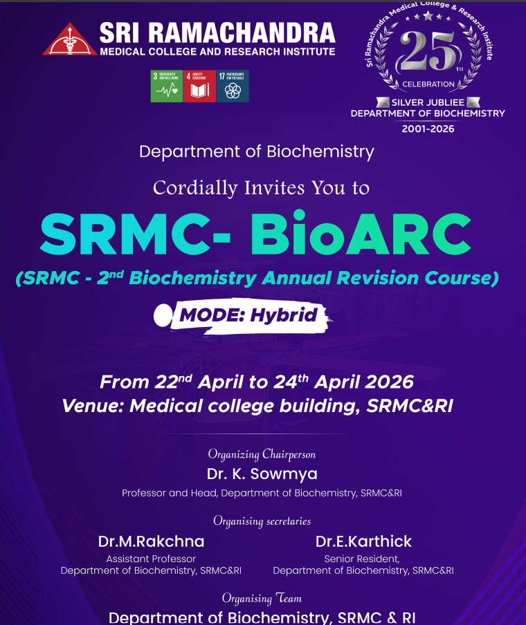 SRMC BioARC 2026 -SRMC 2nd Biochemistry Annual revision course