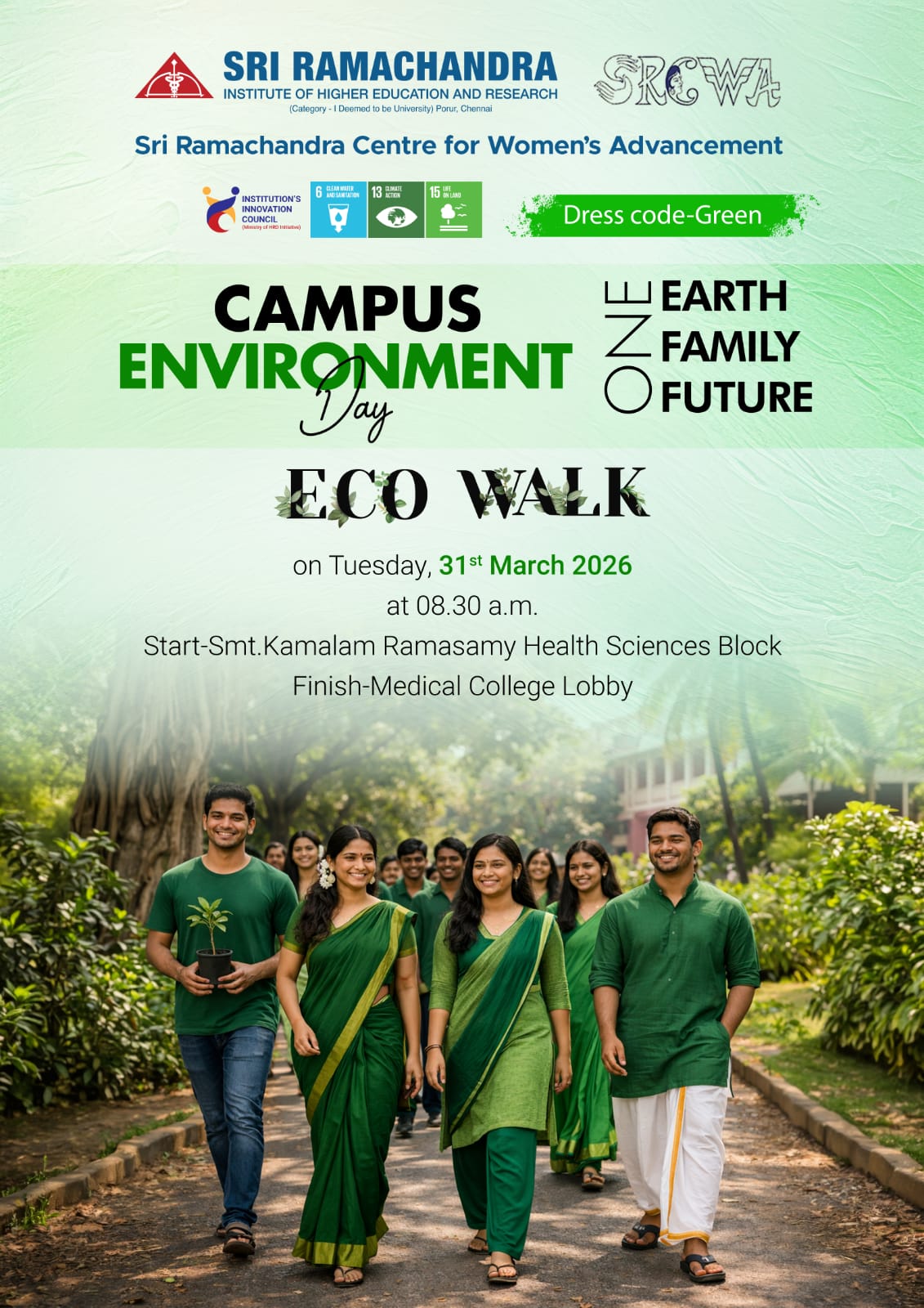 Campus Environment day to commemorate the Birth Anniversary of Smt.Kamalam Udayar, fondly called as “Amma” on the 31st of March 2026 – SRIHER