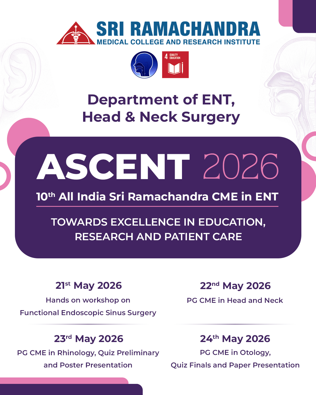 ASCENT 2026 – 10th All India Sri Ramachandra CME in ENT